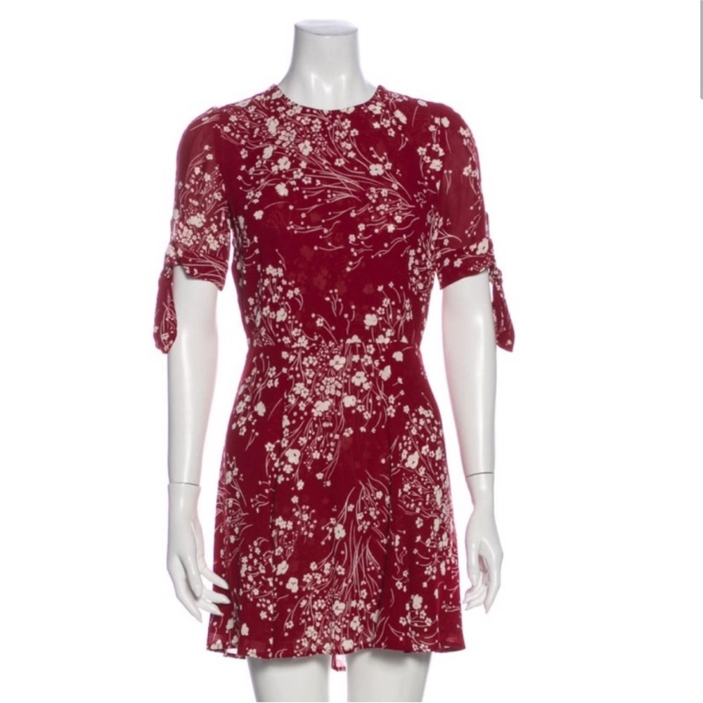 Reformation hourglass maroon floral dress